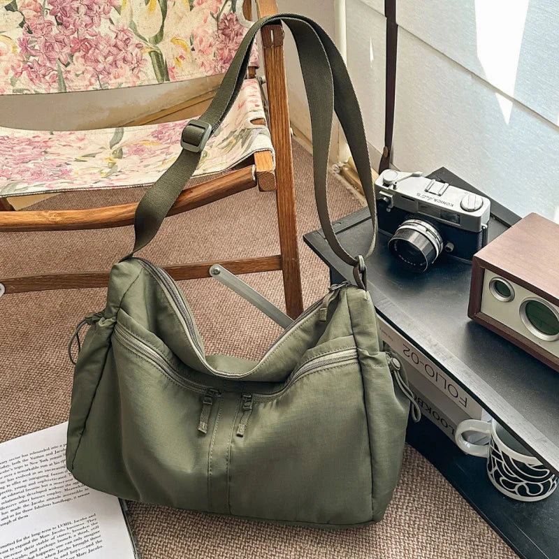 Nylon Crossbody Bag Waterproof Lightweight Large Capacity Tote