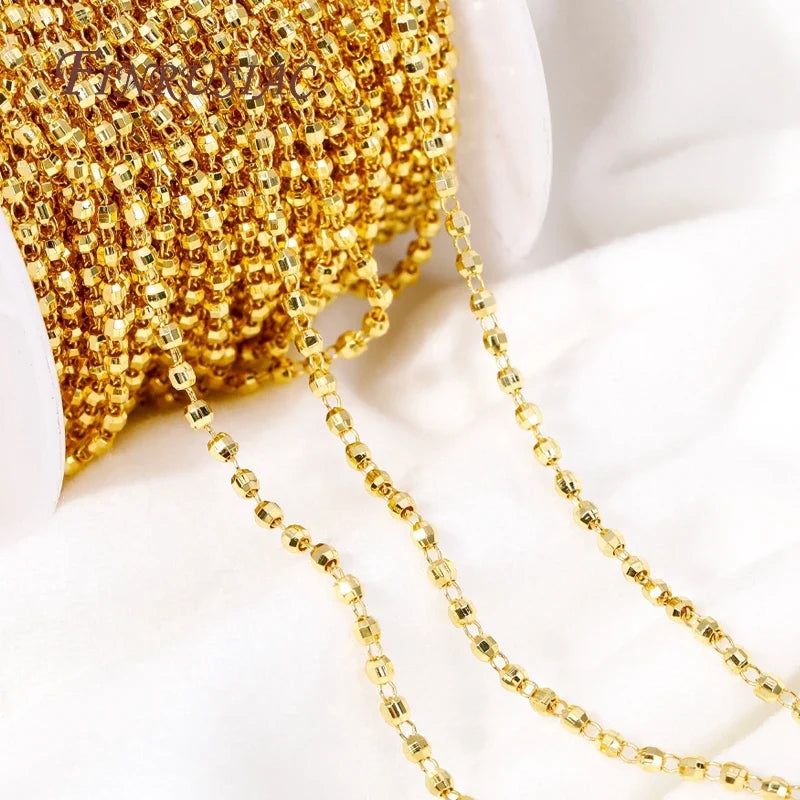 18K Gold Plated Brass 2MM Ball Chain – DIY Jewelry Making