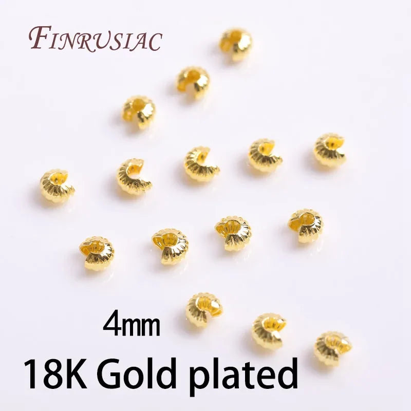 14K/18K Gold Plated 4MM Crimp Bead Covers – DIY Jewelry Findings