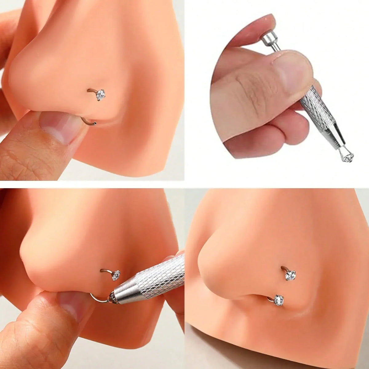 Stainless Steel Piercing Ball Grabber Tool Kit – Lip, Nose & Ear
