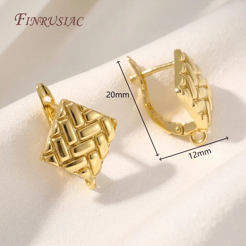 Geometric Leverback Earring Hooks 18K Gold Silver Plated 4 Styles