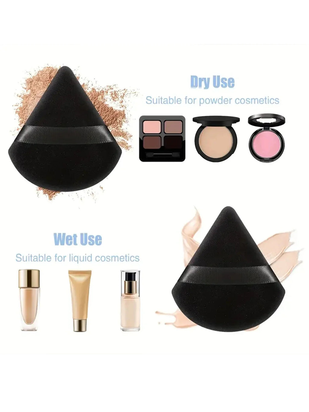 50PCS Triangular Powder Puff Makeup Sponge Set – Multi-Color