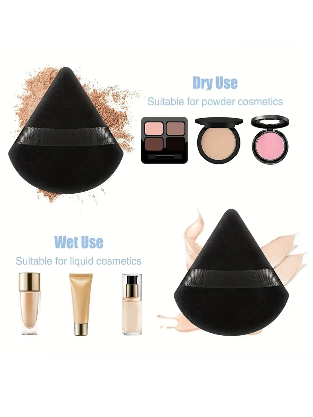 50PCS Triangular Powder Puff Makeup Sponge Set – Multi-Color