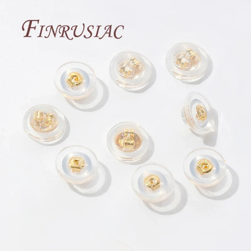 18K Gold Plated Silicone Earring Backs | Rubber Ear Stoppers