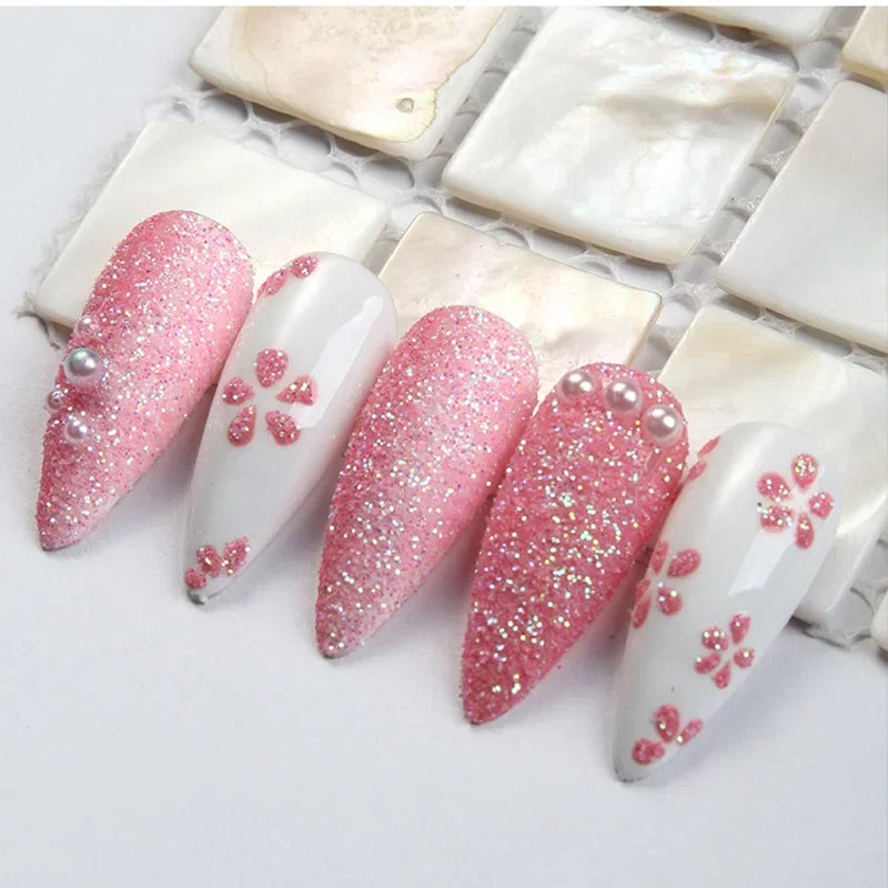 6-Color Glow Nail Glitter Powder Set – Sparkling DIY Manicure