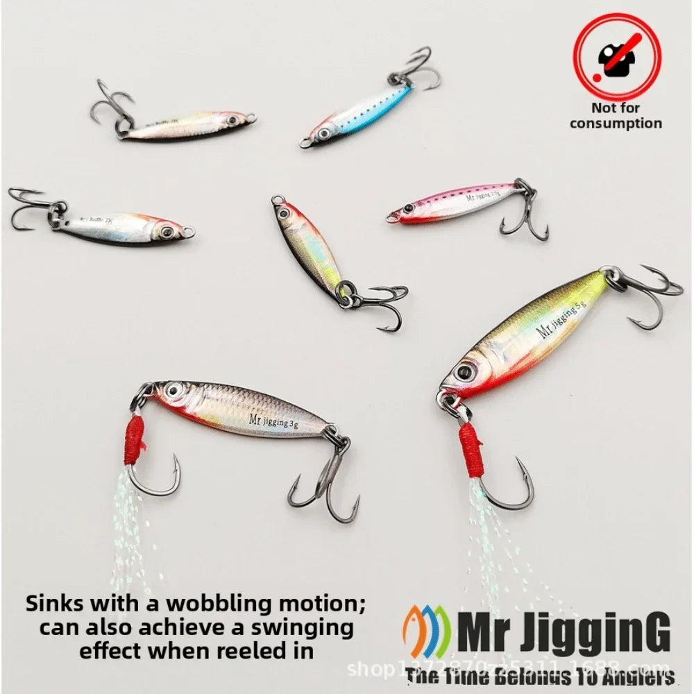 Micro Metal Jig Spoon Lure 1.5g 3g 5g – 3D Cast Fishing Bait