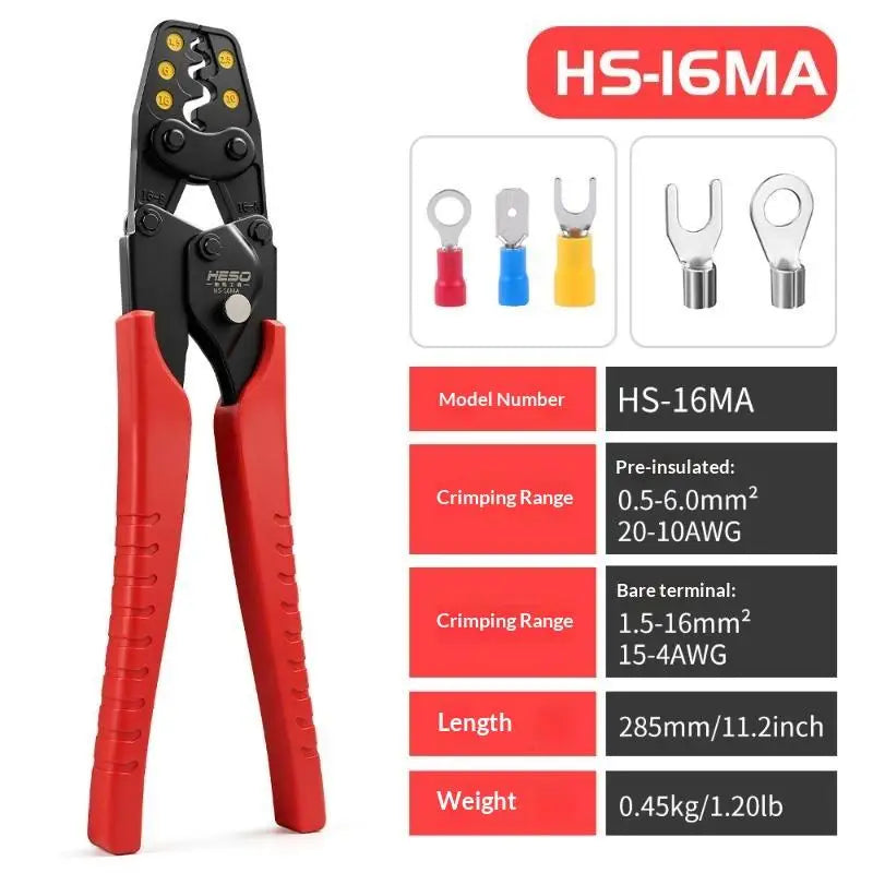 Ratchet Crimping Pliers – Bare Terminal Wire Crimp Tool