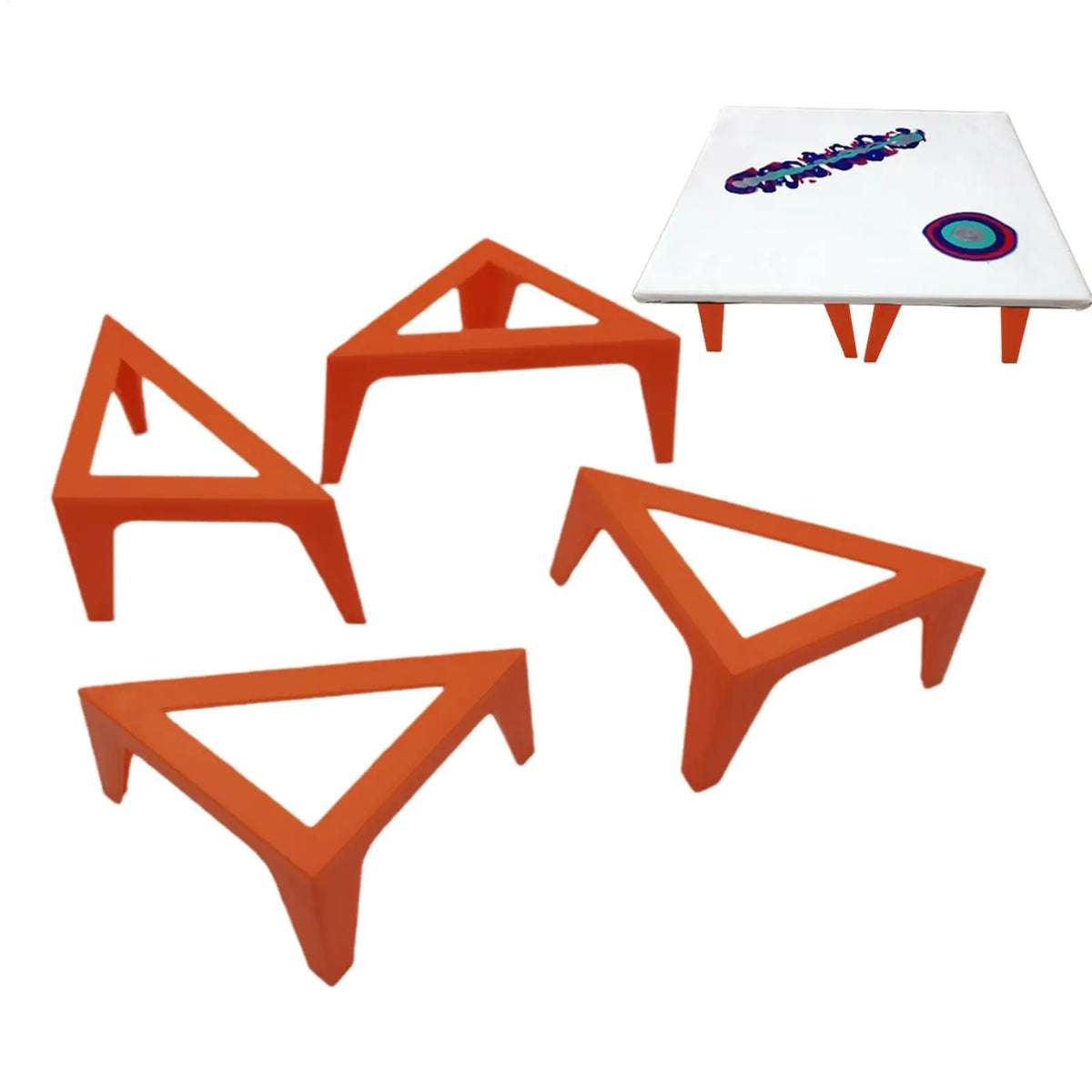 Mini Triangle Canvas Paint Pouring Stands – 4-Pack Risers