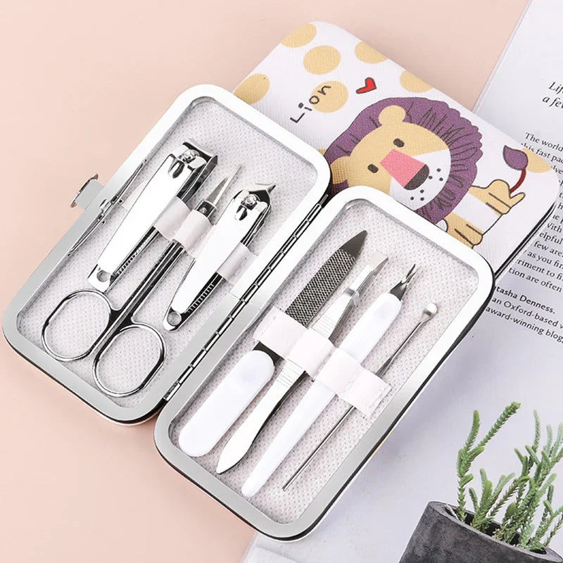 7-Piece Manicure Set with Cartoon Storage Box | Nail Care Kit