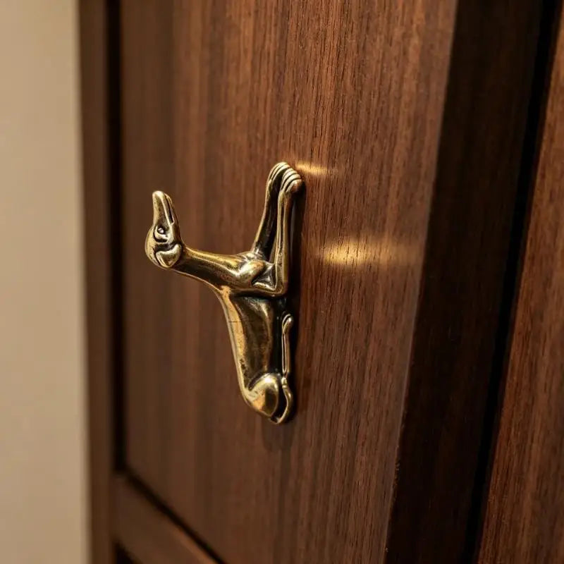 Solid Brass Seal Cabinet Knob – Vintage Antique Brass Finish