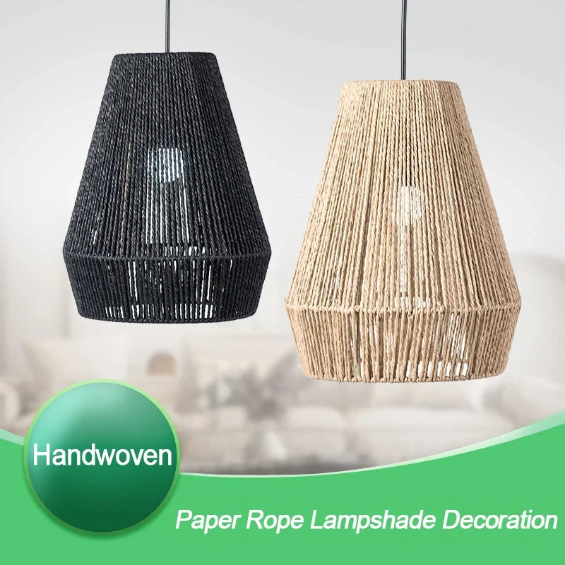Handwoven Rattan Pendant Light Shade | Farmhouse Basket Lamp