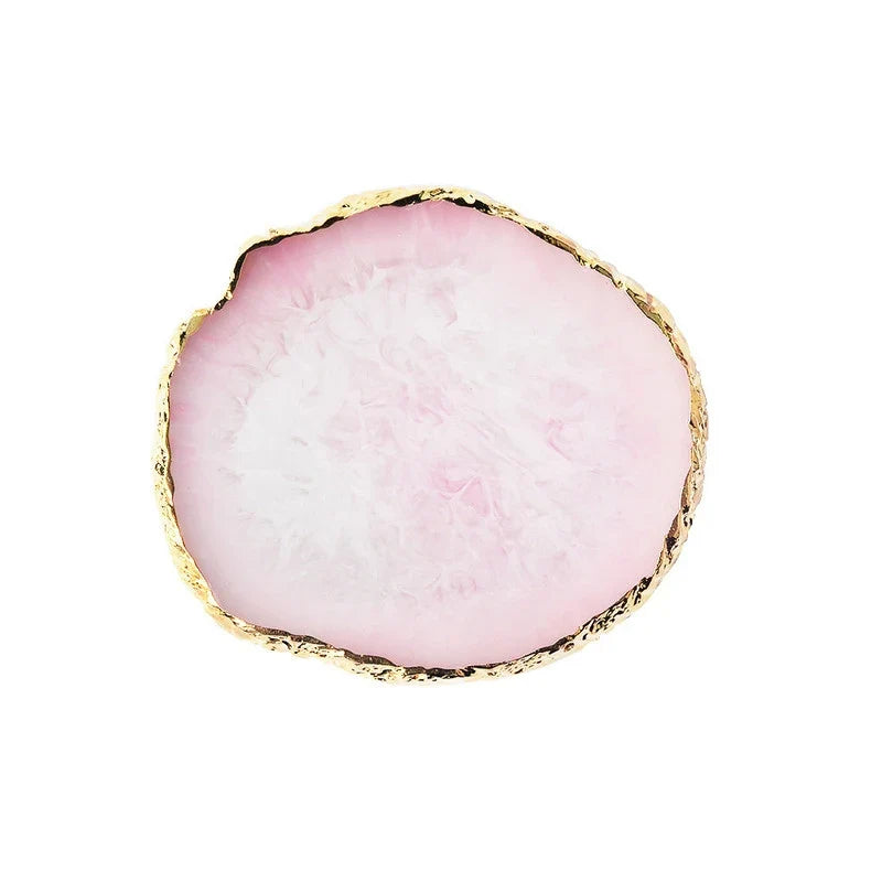Round Resin Onyx Stone Nail Palette & Gel Polish Mixing Tray