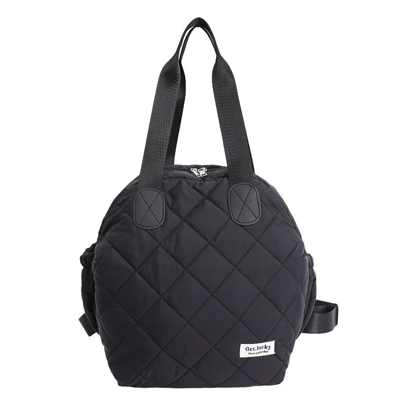 Diamond Pattern Large-Capacity Women's Backpack | Flannel