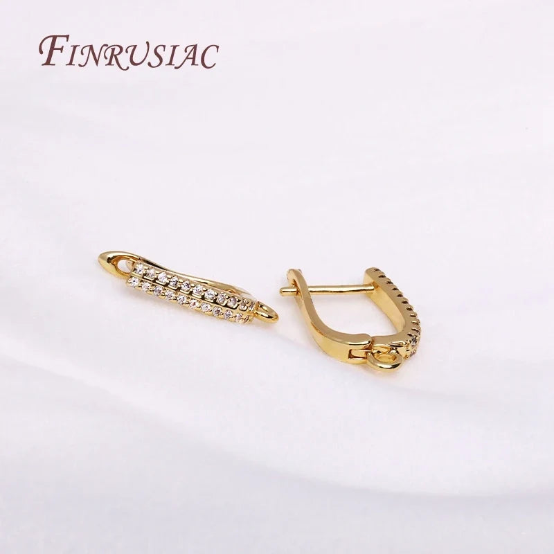 18K Gold Plated Zircon Leverback Earring Hooks – DIY Findings