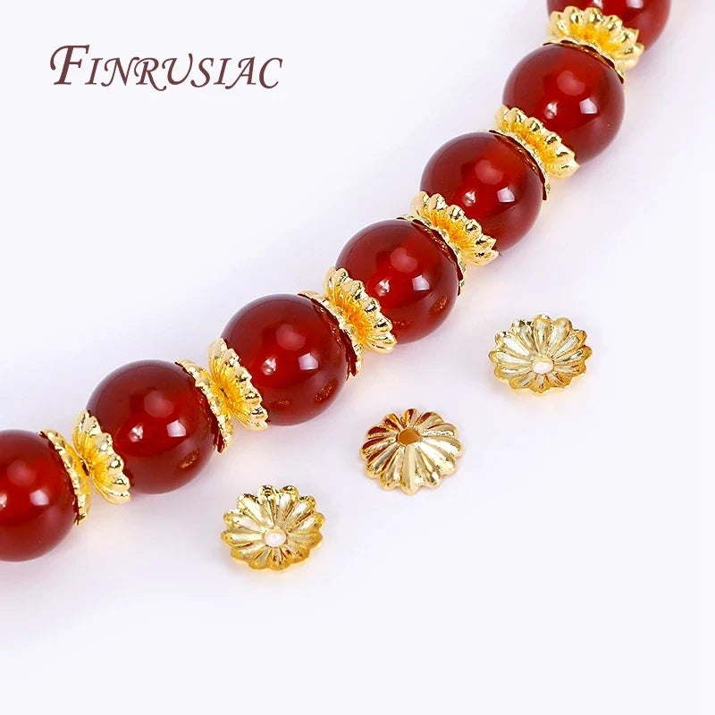 5mm 18K Gold Plated Brass Flower Bead Caps – DIY Jewelry