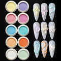 Chrome Nail Powder Pigment Set – Iridescent Aurora Glitter 10 Boxes