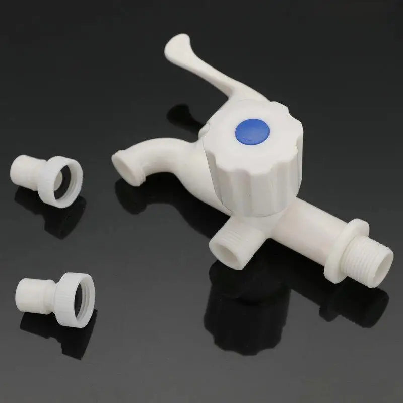 Dual Outlet G1/2" Water Tap – Independent Control & Hose Adapters