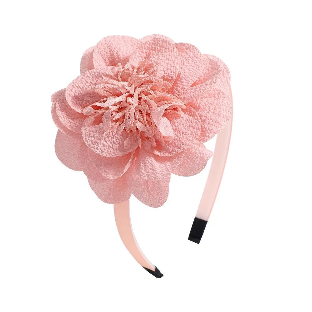 Girls Big Flower Crown Headband – Princess Grosgrain Hairband
