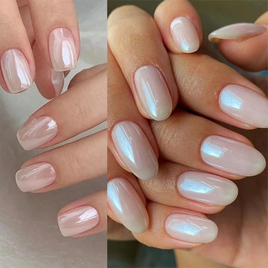 Moonlight Pearl Chrome Nail Powder – Aurora Mirror Pigment