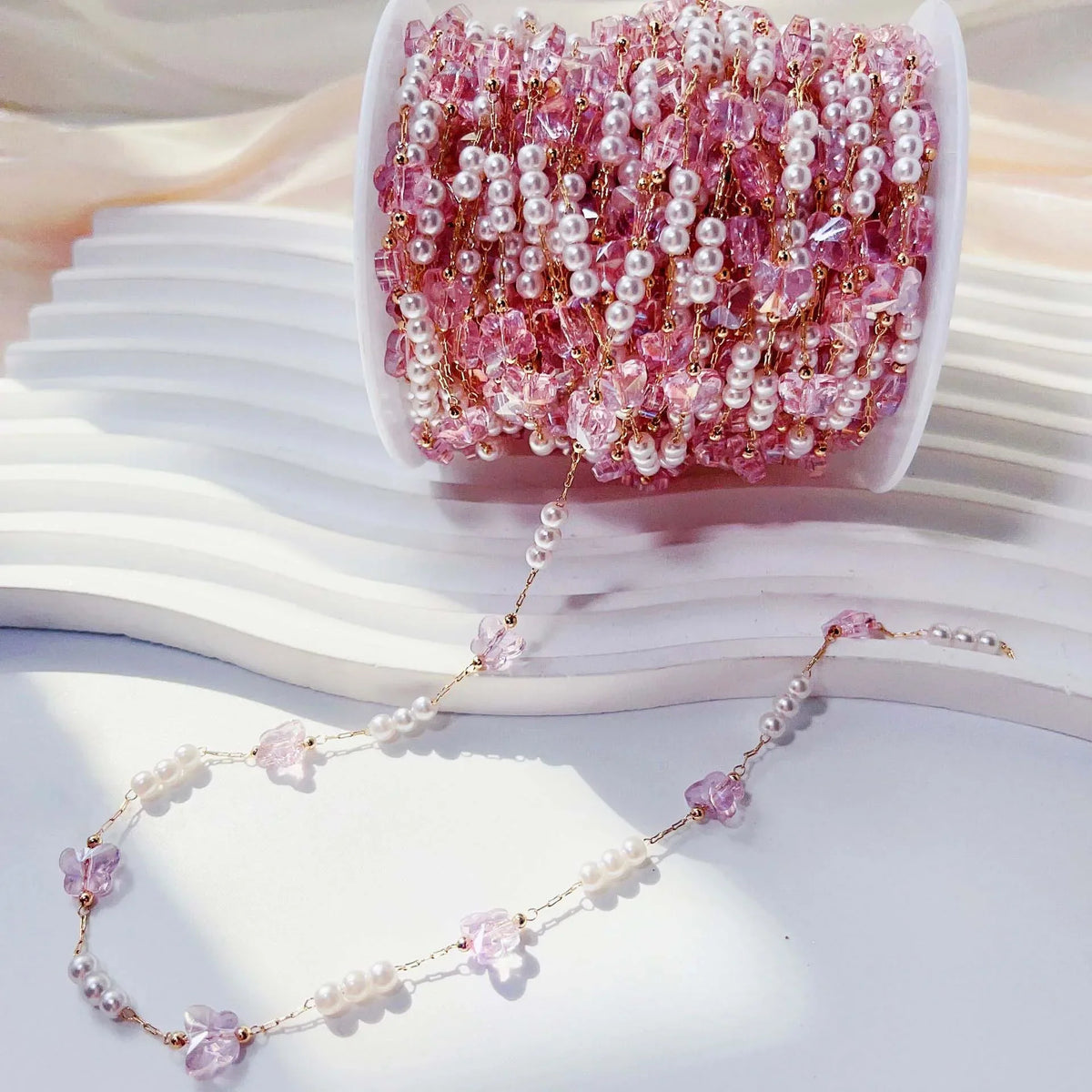 Golden Crystal Beaded Chain for DIY Necklace & Bracelet – Nixie