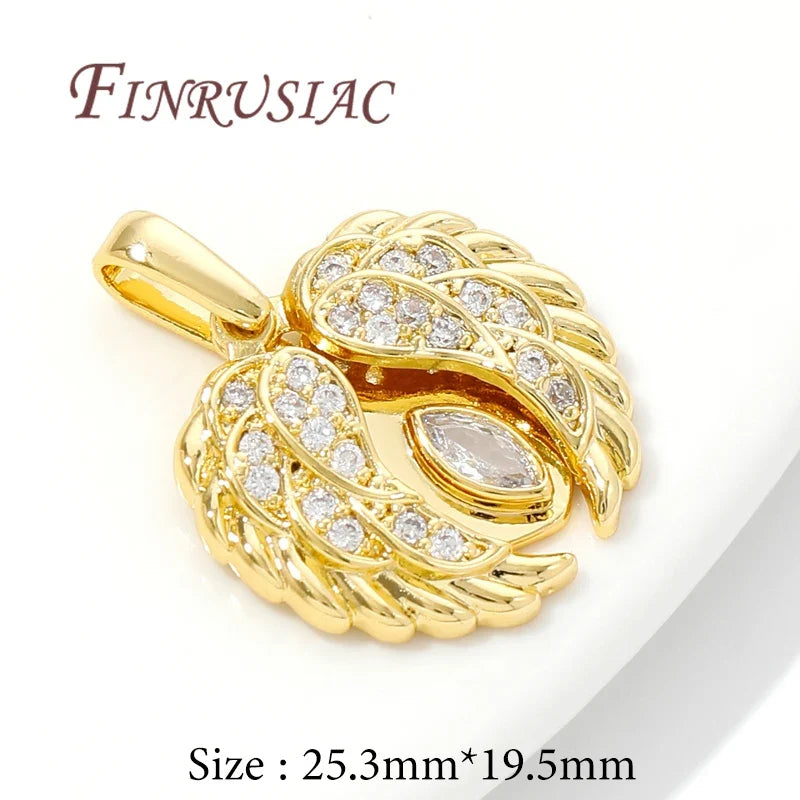 18K Gold Plated Zircon Heart Charm Pendants | DIY Jewelry Making