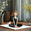 Yoga Girl Resin Figurine – Meditation Statue Desk Ornament