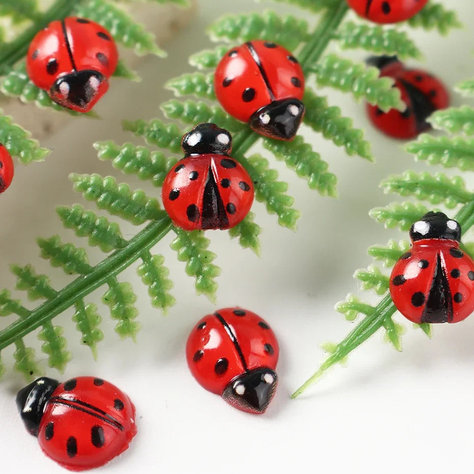 Ladybug Nail Charms Flatback Acrylic DIY Decorations 50/100pc