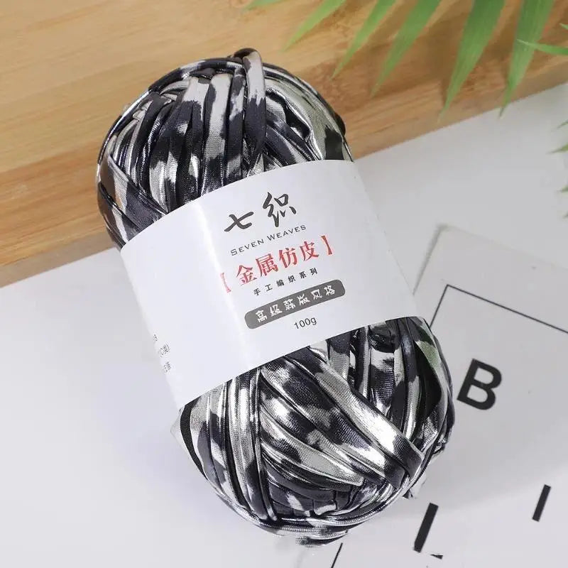 Holographic Metallic Flat Yarn 100g – Iridescent Crochet Thread