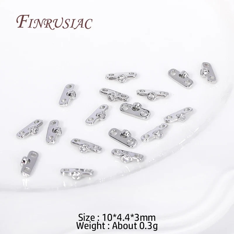 18K Gold Plated Zircon Flower Spacer Bars | 2/3 Hole Separators