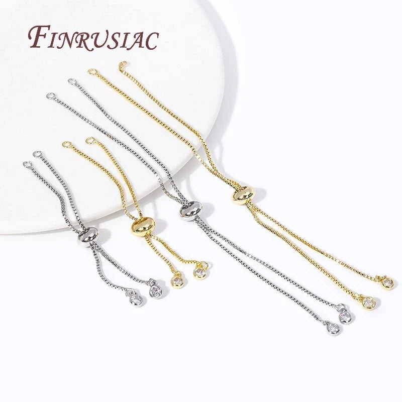 18K Gold Plated Box Chain Bracelet DIY Jewelry Making Component