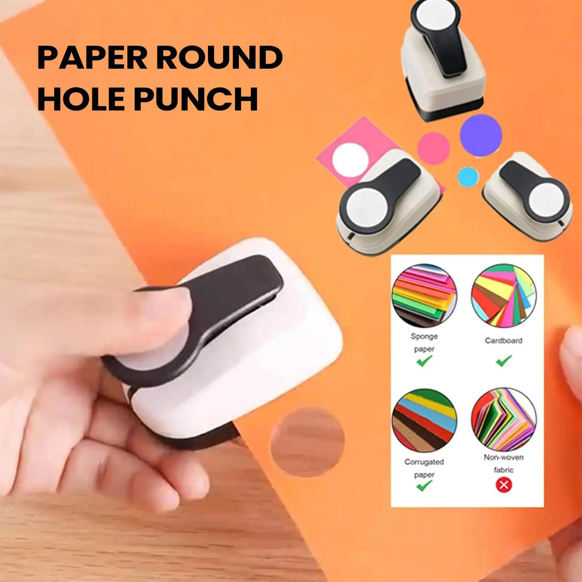 Round Craft Hole Punch – Shape Cutter for Scrapbook & Cards