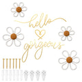 Hello Gorgeous Metal Wire Wall Decor Set | Boho Daisy Art