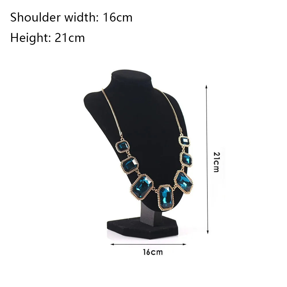Velvet Jewelry Display Stand Necklace Bust Holder Organizer Rack