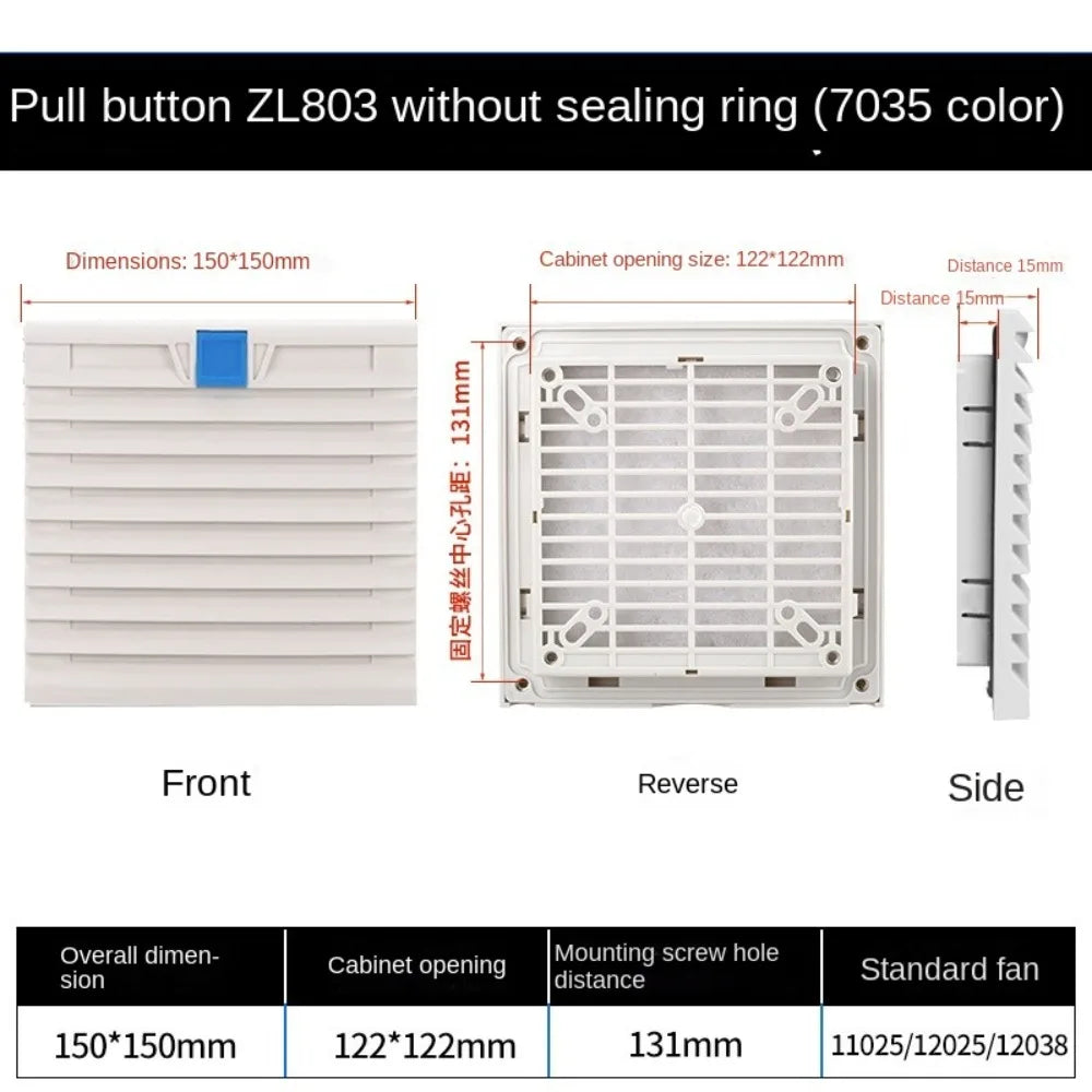 ABS Cabinet Ventilation Filter Grille with Louver Shutters
