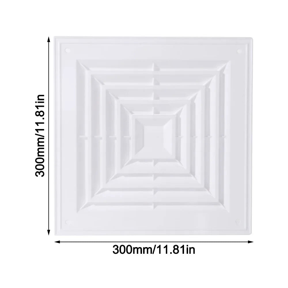Square White Plastic Air Vent Grille with Flaps – Exhaust Fan Cover