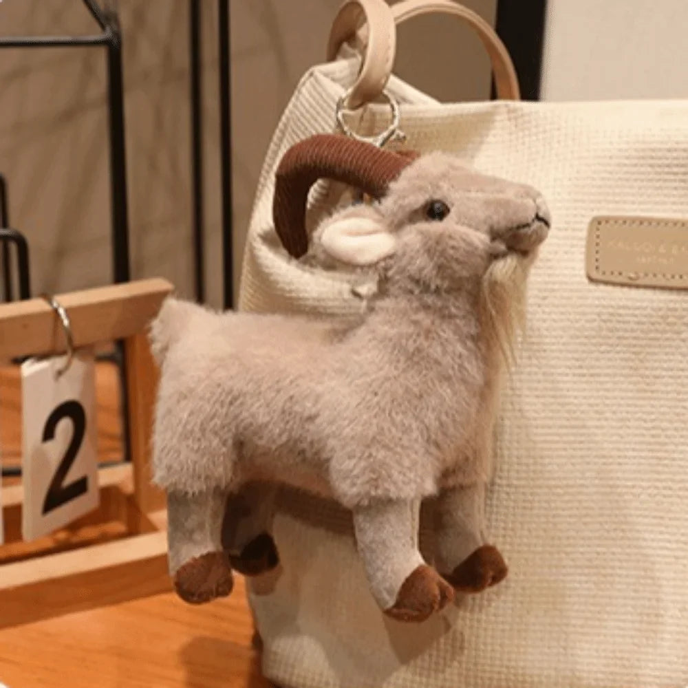 Realistic Big Horn Goat Plush Toy | Desk Décor 16/30cm