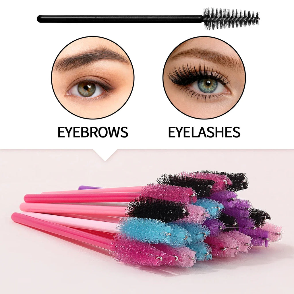 25 Pcs Eyelash Spoolie Brush Set – Mascara Wands & Eyebrow