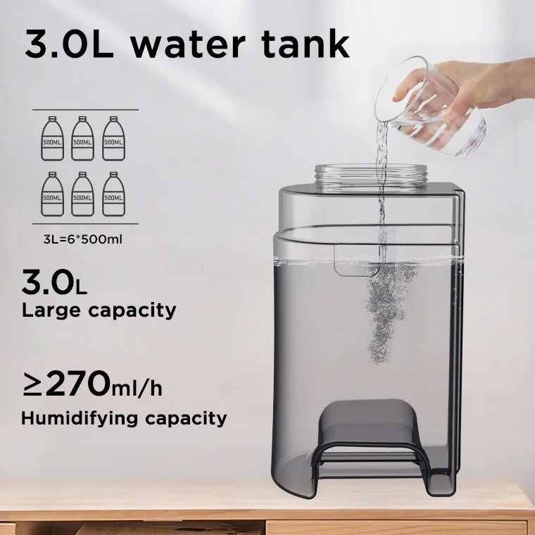 Steam Mist Humidifier – Quiet Warm Fog Bedroom Humidifier