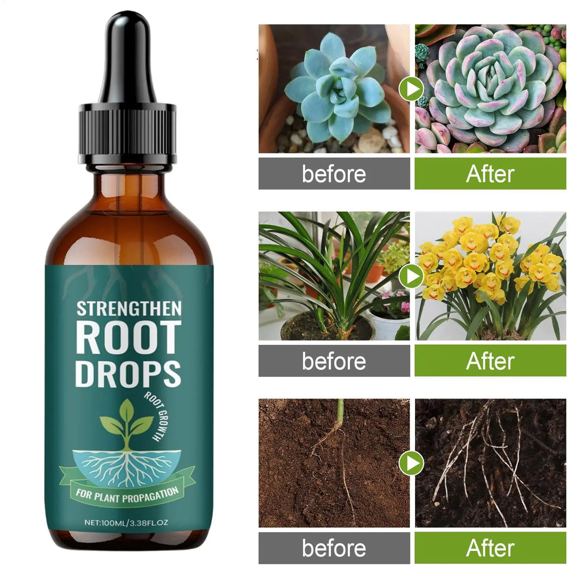Root Drops Propagation Liquid – 100ml Plant Root Booster