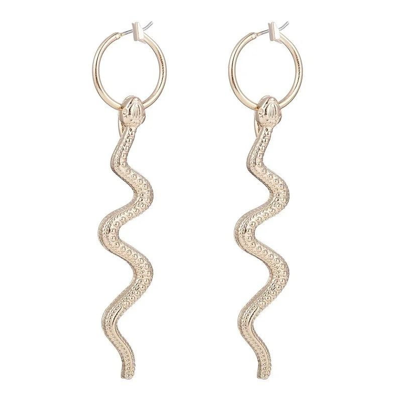 Vintage Snake Dangle Stud Earrings – Zinc Alloy Animal Style