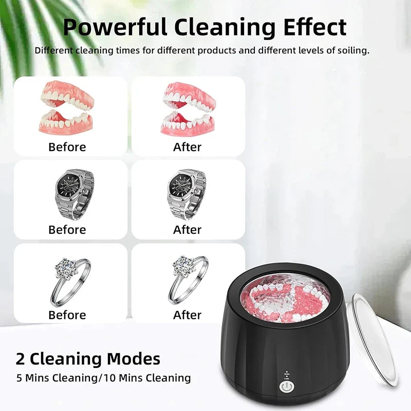 Ultrasonic Retainer & Denture Cleaner 220ml | 40kHz, 2 Modes