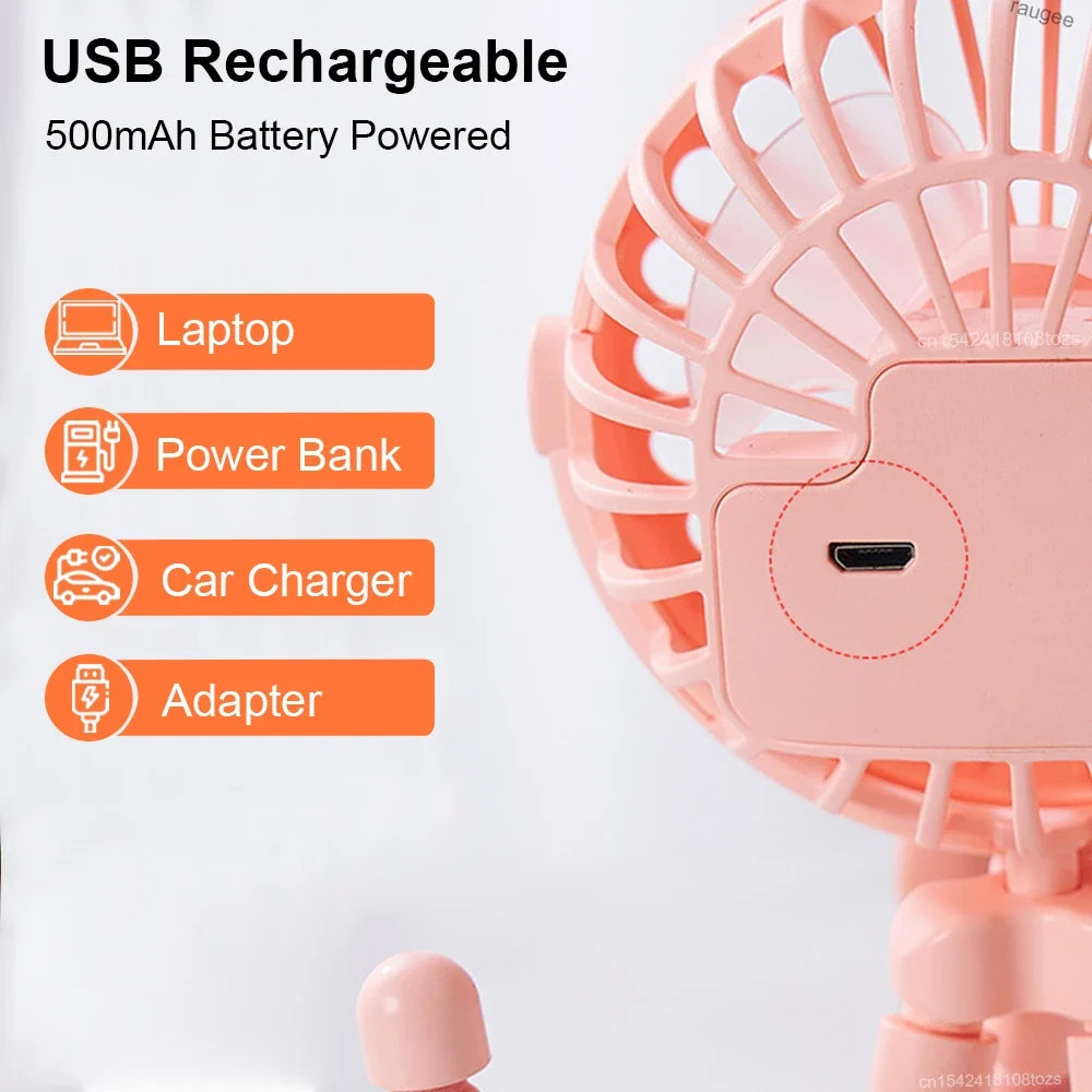 Raugee Portable Clip Fan – 360° USB Rechargeable Mini Fan