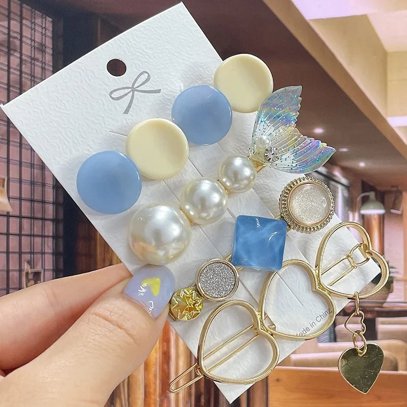 Pearl Hair Clip – Rhinestone Flower Barrette for Women & Girls