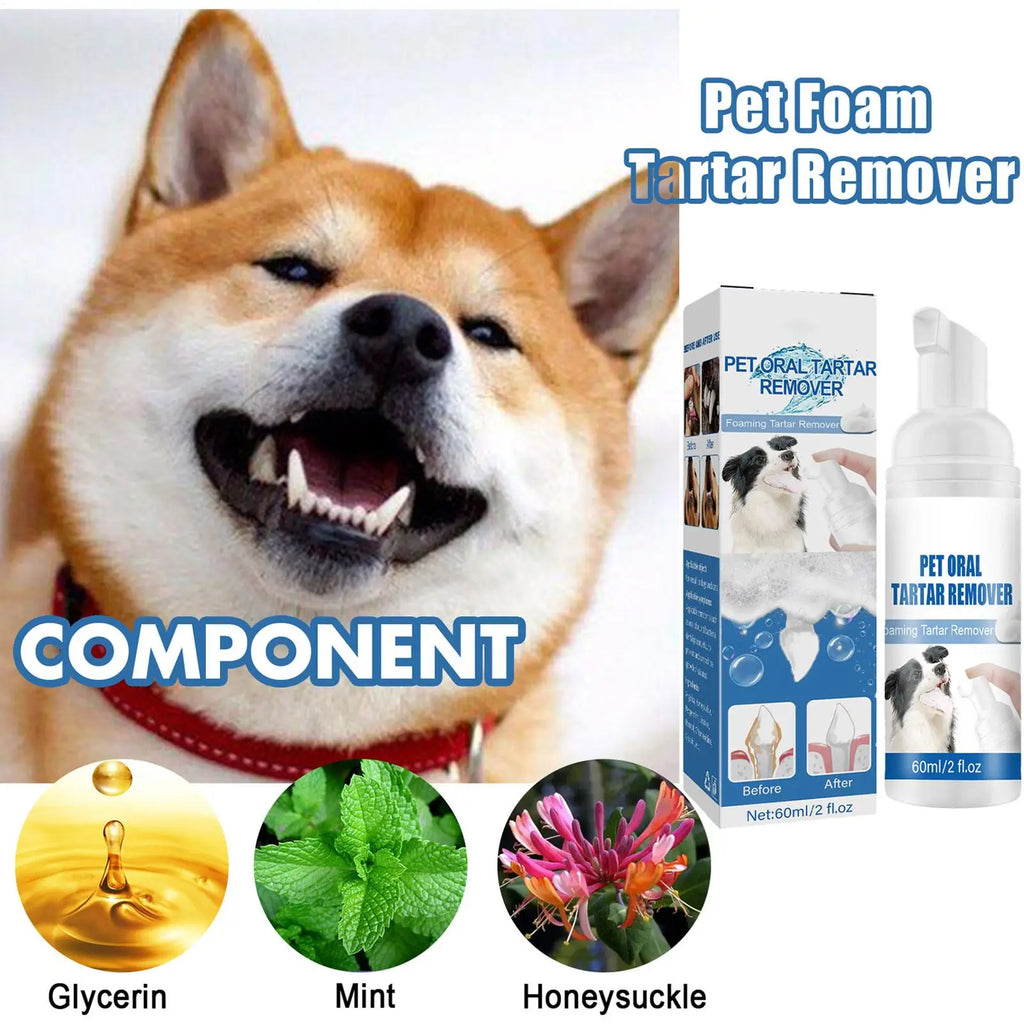 Pet Dental Foam Spray – Tartar & Bad Breath Remover for Dogs & Cats
