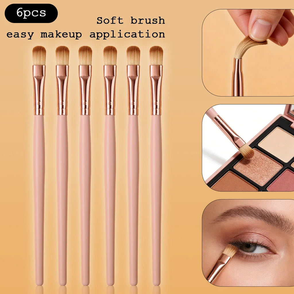 6-Piece Eye Makeup Brush Set – Eyeshadow, Smudge & Concealer