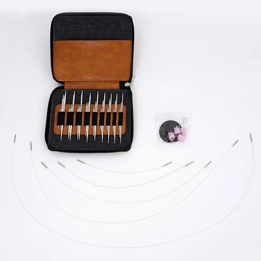 Stainless Steel Interchangeable Circular Knitting Needles – 9 Sizes