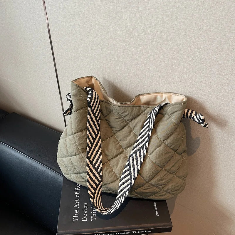 Large Quilted Tote Bag – Women's Commuter Shoulder Bag