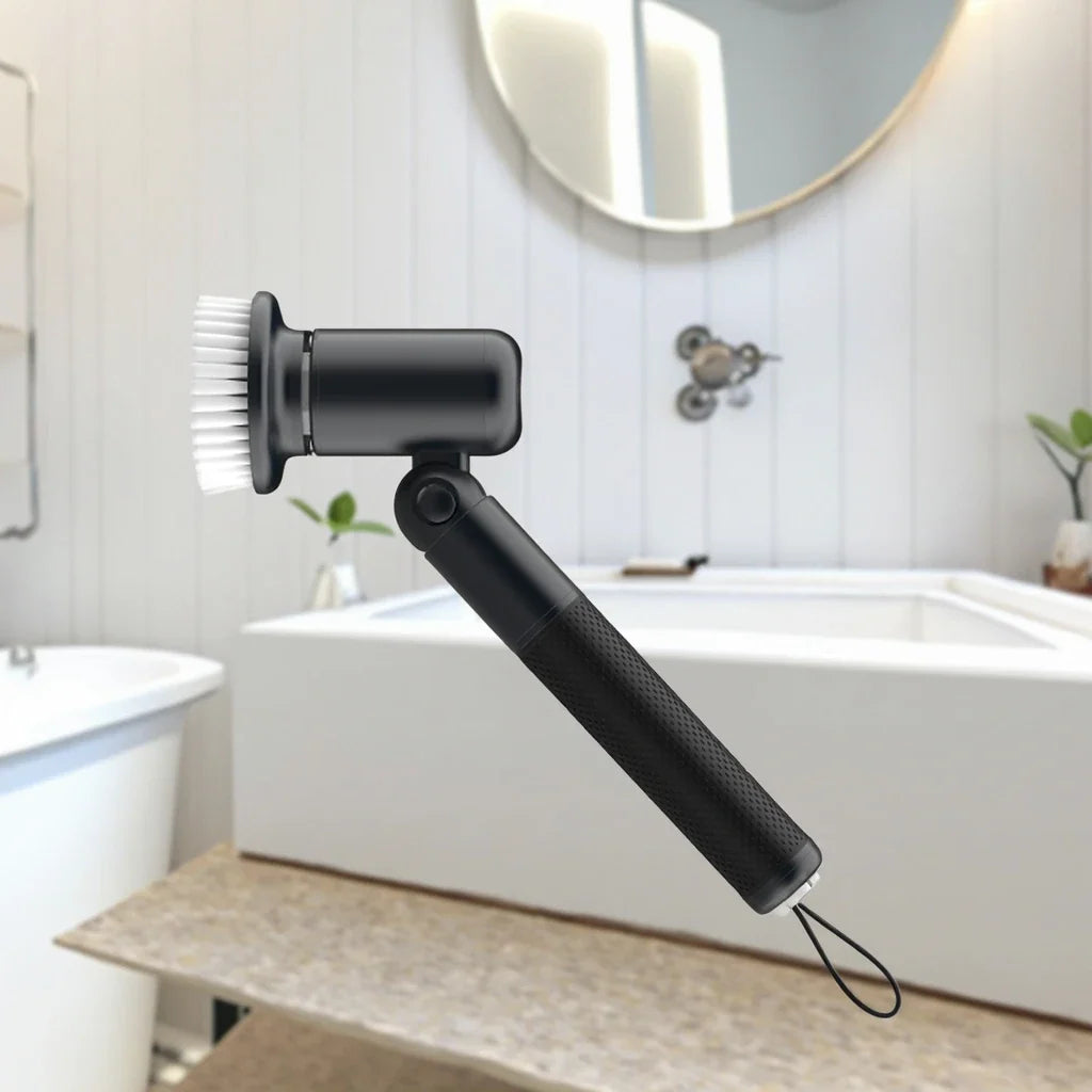 7-in-1 Rechargeable Electric Spin Scrubber with Extension Pole