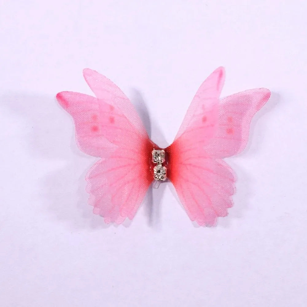 50Pcs 3D Organza Butterfly Appliques – Colorful Mesh Patches