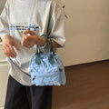 Nixie Yellow Drawstring Canvas Bucket Crossbody Bag